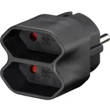 goobay Steckdosenadapter 2-fach Schwarz