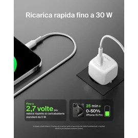 Belkin BoostCharge kompaktes Ladegerät, PD, und PPS inkl.lightning Kabel Weiß