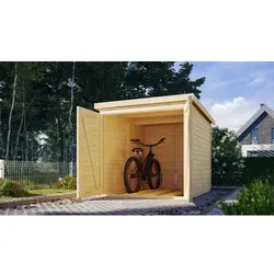 KARIBU Gartenhaus, Fahrradgarage, naturbelassen,19mm - braun