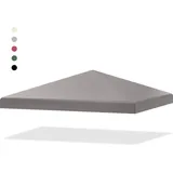 COSTWAY 3x3m Ersatzdach für Garten Pavillon, Pavillondach Ersatzbezug mit Ablauflöchern & Klettverschlüssen Grau - Grau