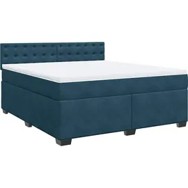 vidaXL Boxspringbett mit Matratze Blau 180x200 cm Samt
