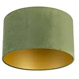 QAZQA Velourslampenschirm grün 35/35/20 mit goldener Innenseite,