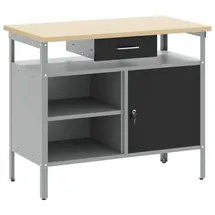 vidaXL Werkbank mit Schubladen Schwarz und Grau 100 x 55 x 85 cm 4103458