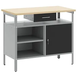 vidaXL Werkbank mit Schubladen Schwarz und Grau 100 x 55 x 85 cm 4103458
