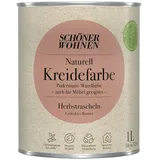 SCHÖNER WOHNEN-Farbe Naturell Wandfarbe Kreidefarbe  (Herbstrascheln - gedecktes Rostrot, Matt, 1 l, Konservierungsmittelfrei)
