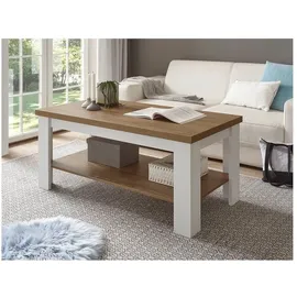 Lomadox - Landhaus Couchtisch Pisa-61 In Pinie Weiß Und Eiche Hell, B/h/t Ca.: 120/50/60 Cm