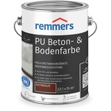 Remmers PU Beton- und Bodenfarbe, rotbraun, seidenmatt, 2,5 Liter, Betonfarbe, für Beton/Estrich/Zementfaserplatten, belastbar und chemikalienbeständig