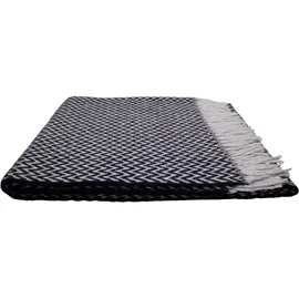 fair de luxe Wohndecke 150 x 200 cm Schwarz/Weiß