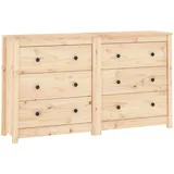 vidaXL Sideboard 140x35x80 cm Massivholz Kiefer