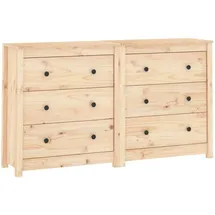 vidaXL Sideboard 140x35x80 cm Massivholz Kiefer