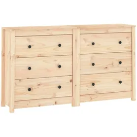 vidaXL Sideboard 140x35x80 cm Massivholz Kiefer