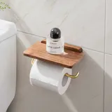 Toilettenpapierhalter, Wandhalterung Ohne Bohren, Toilettenpapierbox, Handy-toilettenpapierhalter, Holzständer