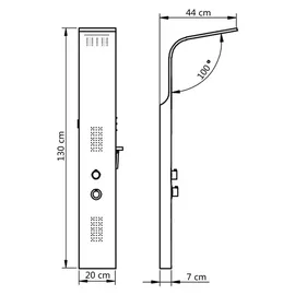 vidaXL Duschpaneel Aluminium 20x44x130 cm Schwarz