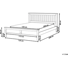Beliani Bett, Mayenne 120 x 200 cm