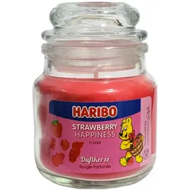 HARIBO Duftkerze im Glas Strawberry Happiness (100h) Brenndauer (510g)