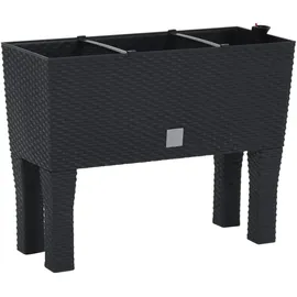 furnicato Hochbeet 60 x 25 x 46 cm Anthrazit