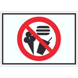 Essen und Trinken verboten Symbol Aufkleber A8 (52x74mm)