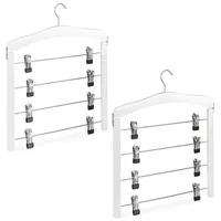 Relaxdays Rockbügel mehrfach, 2er Set, platzsparend, 360° drehbarer Haken,