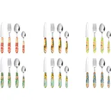 Excelsa Besteckset Of 24 Stück La Via Della Seta Stahl Bunt
