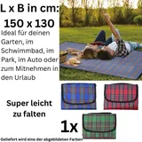 Picknickdecke Strandmatte Stranddecke Reisedecke Outdoordecke 150 x 130 cm