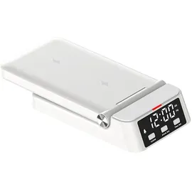 Lobwerk 4in1 induktive Ladestation Wireless Charger Ladegerät Digitaluhr Docking,