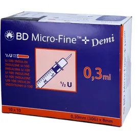 ToRa Pharma GmbH BD MICRO-FINE+ Insulinspr.0.3 ml U100 0.3x8 mm