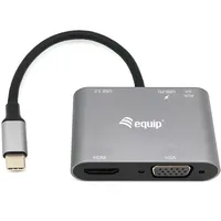 Equip USB-C 5-in-1 Multifunktionsadapter, HDMI, VGA (HD15), 100W USB