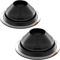 Vevor Rohrmanschette 150 bis 280 mm EPDM Dachdurchführung -55 bis 100°C 2er-Set Schwarz/Silber