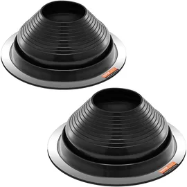 Vevor Rohrmanschette 150 bis 280 mm EPDM Dachdurchführung -55 bis 100°C 2er-Set Schwarz/Silber