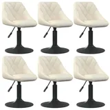 vidaXL Esszimmerstühle 6 Stk. Drehbar Creme Samt