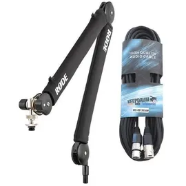 RØDE Microphones Rode PSA1+ Plus Black Mikrofonarm Tisch-Stativ Schwarz + keepdrum XLR-Kabel