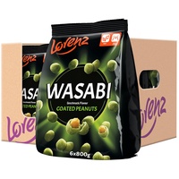 Lorenz Snack World Wasabi Erdnüsse Großpack, 6er Pack (6 x 800 g)