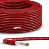 hb-digital 30m Solarkabel 6 mm2 H1Z2Z2-K Photovoltaik Kabel für Solaranlagen rot