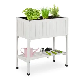 Relaxdays Hochbeet 80 x 74 x 38 cm Weiß