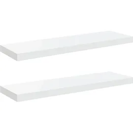 vidaXL Wandregal 80 x 23,5 x 3,8 cm Hochglanz-Weiß