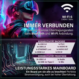 Greed Greed® MK2 Lite - Entry Gaming PC mit AMD Ryzen 5 4600G + Radeon Vega 7 - Ultra Schneller RGB Computer + 4K Raytracing Rechner mit 4,2 GHZ - 16 GB DDR4 RAM - 512 GB SSD - WLAN + W11 Pro