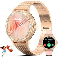 Smartwatch Damen 1,2 Zoll mit Telefonfunktion mit Herzfrequenzmesser Blutdruck Schlaftracker Schrittzähler IP67 Wasserdichte Fitnessuhr Android IOS