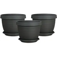 Scheurich 3er Set Blumentöpfe Country Star 40 mit Untersetzern,