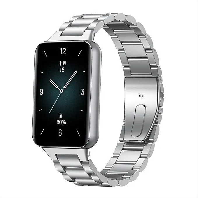 Strap-it Honor Band 10 Armband Stahl für Honor Band 10 - Silber - Butterfly-Verschluss