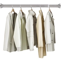 Ausziehbare Kleiderstange, 40-60 CM Garderoben-Stange der Kleiderbügel Verstellbare aus Edelstahl mit Runde Basis Verstellbarer Kleiderschrank Kleiderstange für Schlafzimmer