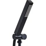 Beliani Handbrause Schwarz Metall Quadratisch Stab 1 Strahlart Modern Klassisch Duschkopf Badezimmer Stabhandbrause Stabbrause