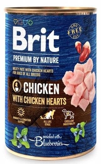 Brit Premium by Nature Chicken With Chicken Hearts 6x400g (Mit Rabatt-Code BRIT-5 erhalten Sie 5% Rabatt!)