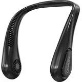 COMLIFE Tragbarer USB Ventilator, Mini Ventilator mit 5000mah Akku, 3 Geschwindigkeiten, Nackenventilator mit keine Klingen für Wandern, Outdoor Sport, Reisen, Zuhause, Büro - Schwarz