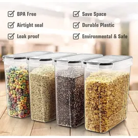 luxuskollektion Müsli-Behälter Set 6-teilig 4L Transparent