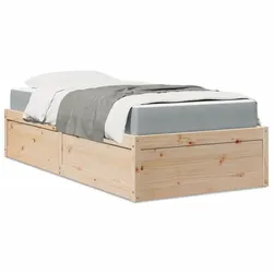 Bett mit Matratze 90x200 cm aus Massivholz Kiefer – Natürlich, stabil & komfortabel