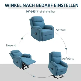 Homcom Fernsehsessel Blau Kunststoff, 89x102x83 cm Wohnzimmer, Sessel, Fernsehsessel