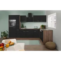 Respekta Eckküche Oliver, Schwarz, Holzwerkstoff, 2 Schublade(n),1 Schublade(n) Schubladen, seitenverkehrt montierbar, L-Form, nur wie online abgebildet bestellbar, 310x172 cm, links aufbaubar, rechts aufbaubar, Küchen, Eckküchen, Eckküchen mit Geräte