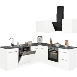 kochstation Winkelküche L-Form 220 cm weiß
