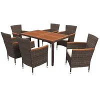 KOMFOTTEU Balkonset Polyrattan, (Set, 7-tlg), platzsparendes Gartenlounge braun