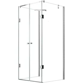 Glaszentrum Hagen Ares U-Duschkabine mit Drehtür 90 x 80 cm silber ESG Glas